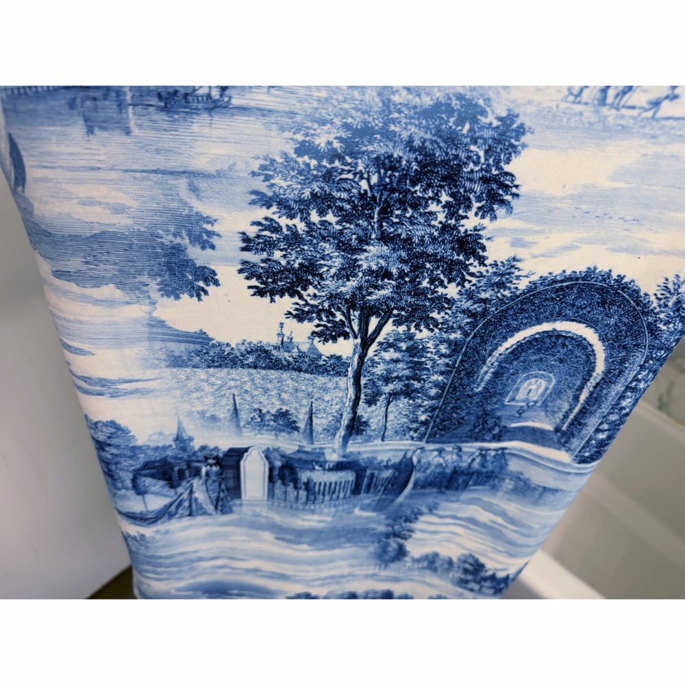 Alice + Olivia Wynell Chateau A Line Mini Dress Blue Toile De Jouy Floral 6 - Picture 8 of 16